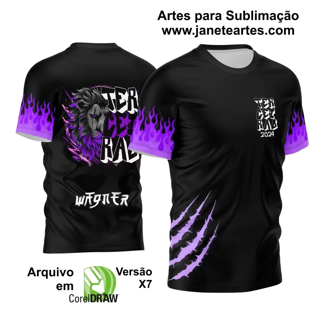 Template Camisa Preta Terceirão Leão Garras Roxas 2024
