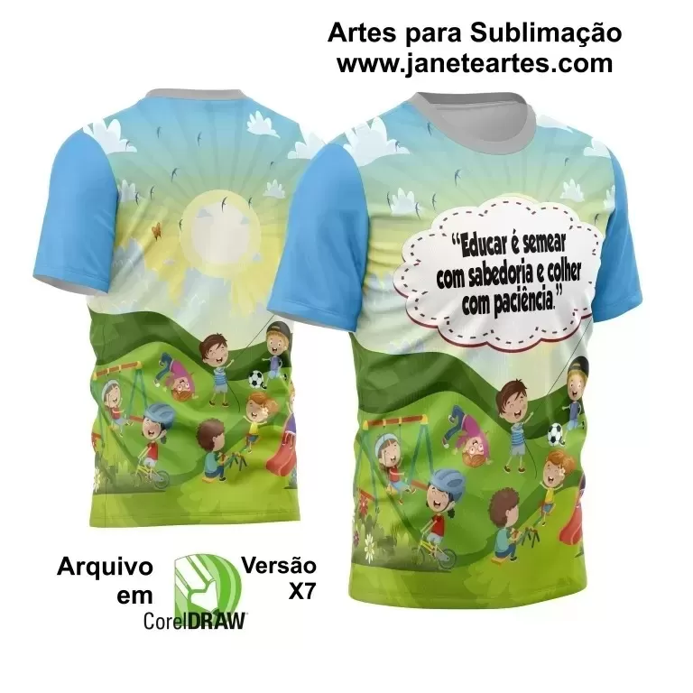 Template Camisa Profissão - Professora 2024 - Educar é semear com sabedoria e colher com paciência