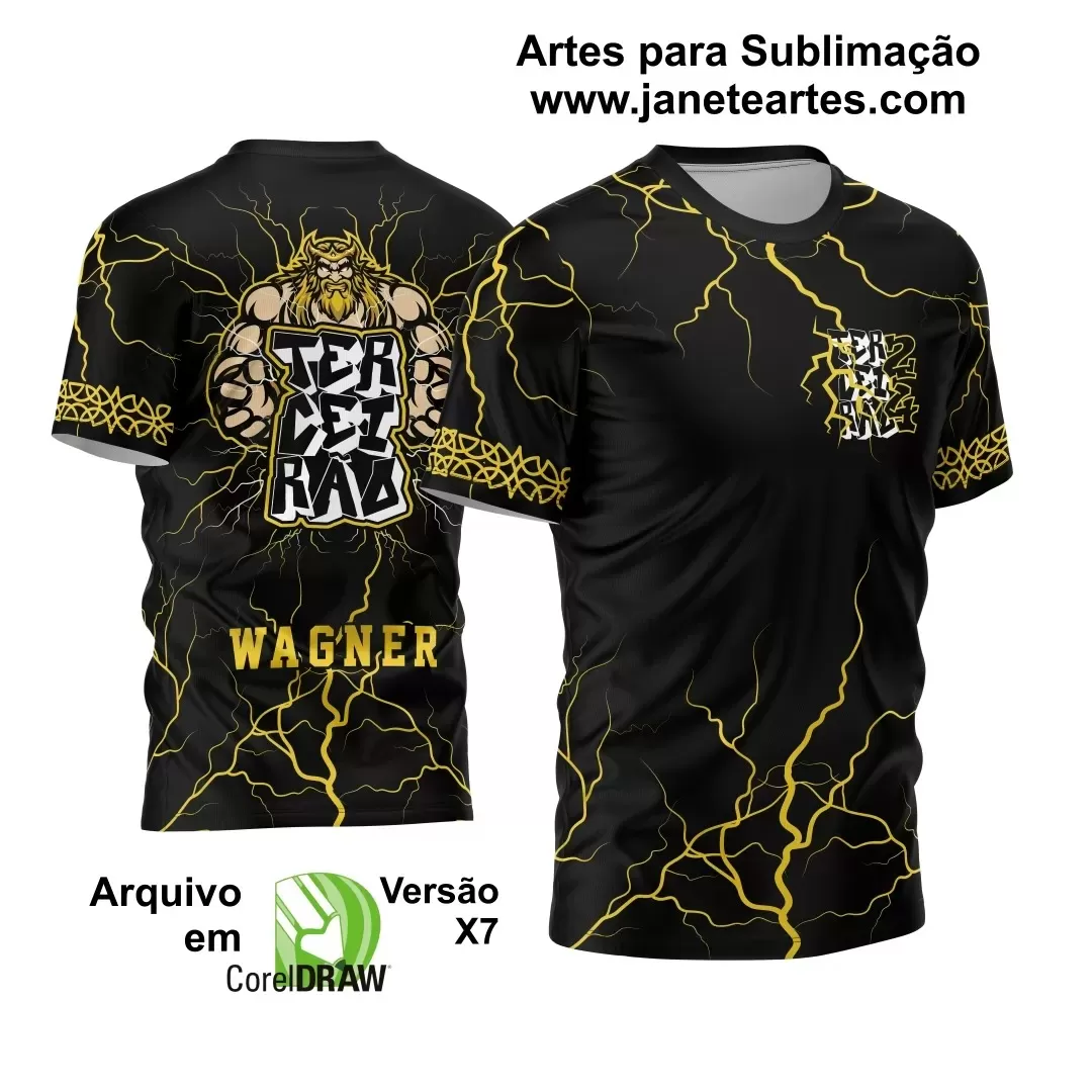 Template Camisa Terceirão 2024 Zeus Furioso e Raios Amarelos