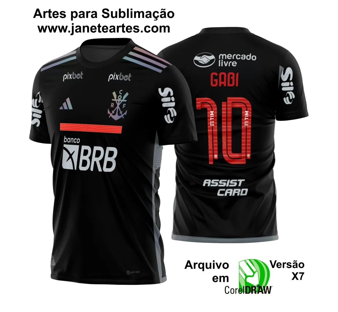 Vetor Camisa Flamengo Terceira 2023 - 2024