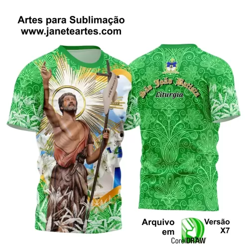  Arte Estampa Camisa Verde 2024 - Religião - Festejo - São João Batista 2024 - 2025 