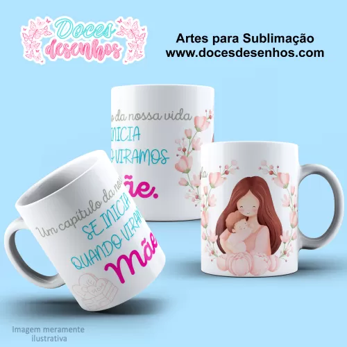  Arte Estampa Caneca - Sublimação - Mãe - 2024 - 2025