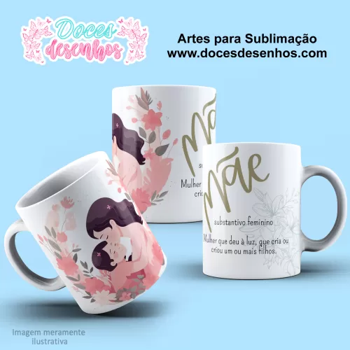  Arte Estampa Caneca - Sublimação - Mãe - 2024 - 2025