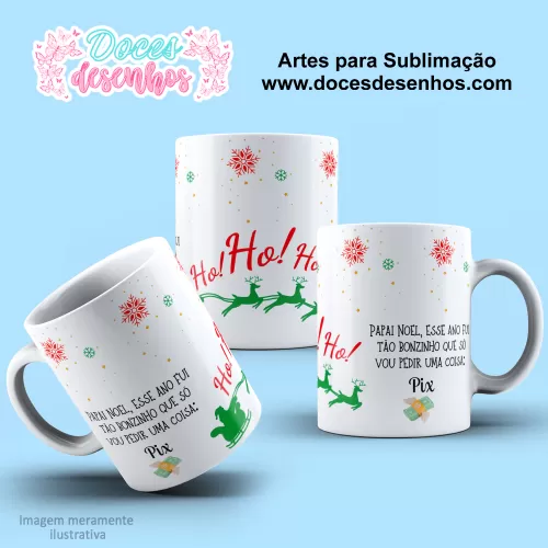  Arte Estampa Caneca - Sublimação - Natalina - 2024 - 2025 