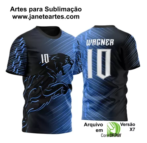  Arte Vetor Camisa Azul e Preta - Interclasse 2024 - Jogos Internos 2024 - Tigre Feroz