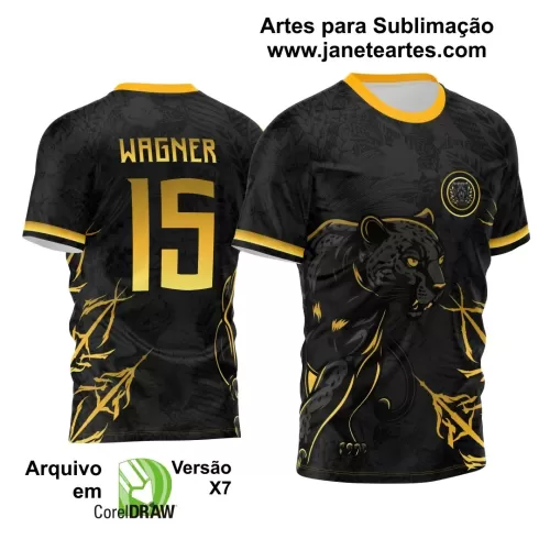  Arte Vetor Camisa Preta e Dourada  - Interclasse 2024 - Jogos Internos 2024 - Pantera