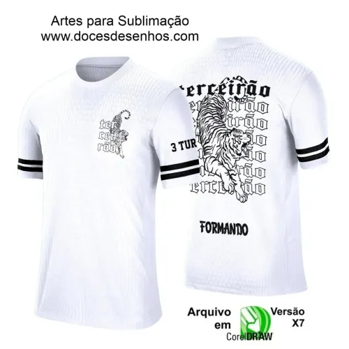  Estampa Para Camiseta Escolar – Arte Vetor - Uniforme Concluintes 2025 – Terceirão: Estilo Tigre