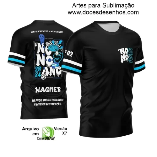  Estampa para Camiseta Escolar – Arte Vetor - Uniforme Concluintes 2025 – Formandos 9º Ano: Estilo Cérebro