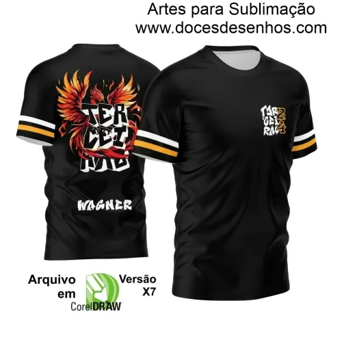  Estampa para Camiseta Escolar – Arte Vetor - Uniforme Concluintes 2025 – Terceirão: Estilo Fênix