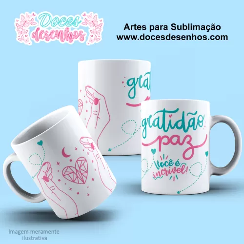 Gratidão em Cada Gole: Arte para Caneca de Sublimação Exclusiva 2025 