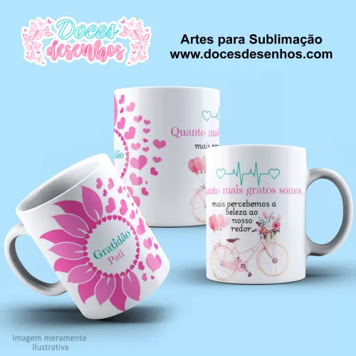 Gratidão em Cada Gole: Arte para Caneca de Sublimação Exclusiva 2025 