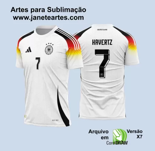  Vetor Camisa Alemanha Titular 2024 - 2025 + Fonte TTF