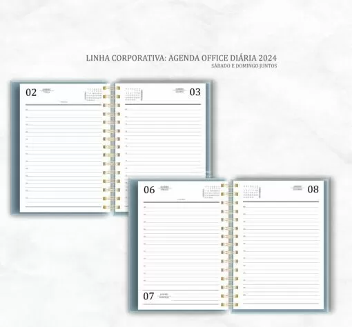 Arquivo Digital Agenda Corporativa Office Diária datada 2024 +9 capas – Carinas Paper