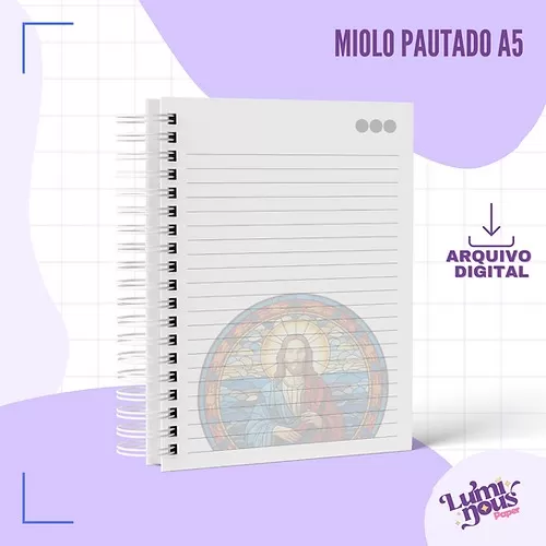 Arquivo Digital – Caderno Pautado A5 – Jesus – Luminous Paper