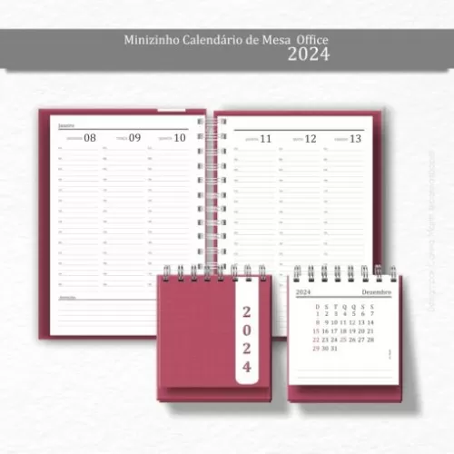 Arquivo Digital Minizinho Calendário Office de mesa 2024 – Carinas Paper