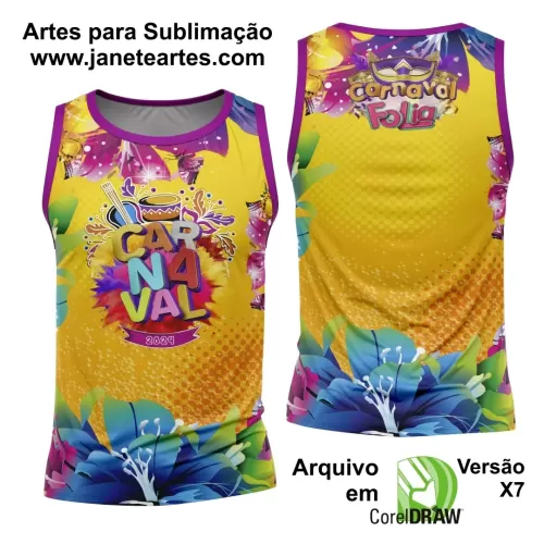 Arte Camisa Bloco Abadá Sublimação Carnaval 2024 - Modelo 46