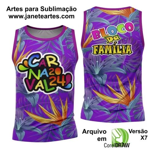 Arte Camisa Bloco Abadá Sublimação Carnaval 2024 - Modelo 59