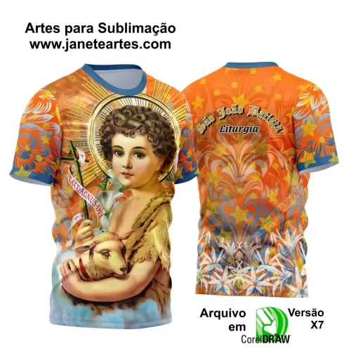 Arte Camisa Laranja Vetor Religião 2024 - São João Batista