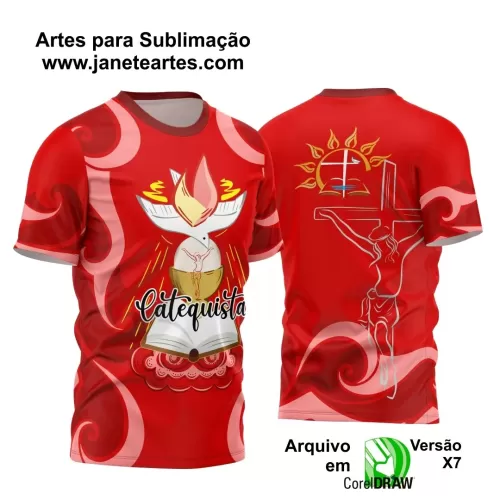 Arte Camisa Vermelha Vetor Religião - Catequista 