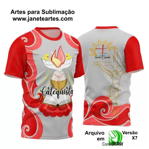 Arte Camisa Vermelha e Cinza Vetor Religião - Catequista