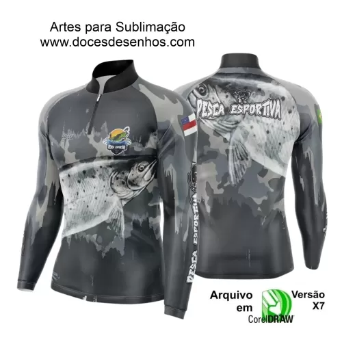 Arte Camiseta de Pesca Esportiva - 2024- 2025 - Templates Prontos