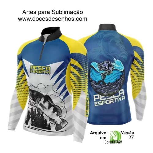 Arte Camiseta de Pesca Esportiva - 2024- 2025 - Templates Prontos