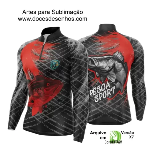 Arte Camiseta de Pesca Esportiva - 2024- 2025 - Templates Prontos