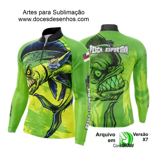 Arte Camiseta de Pesca Esportiva - 2024- 2025 - Templates Prontos