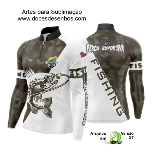 Arte Camiseta de Pesca Esportiva - 2024- 2025 - Templates Prontos