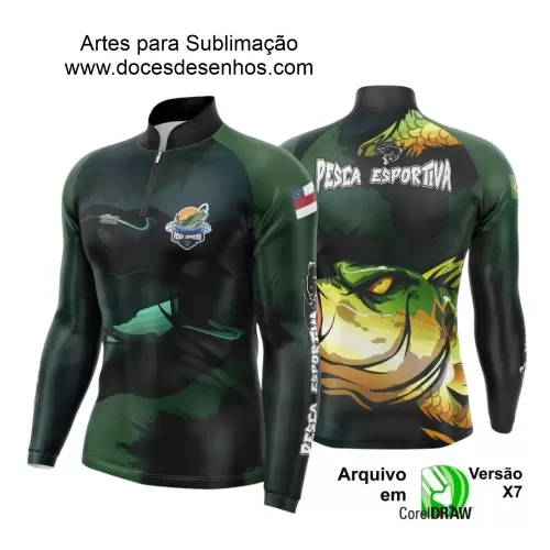 Arte Camiseta de Pesca Esportiva - 2024- 2025 - Templates Prontos