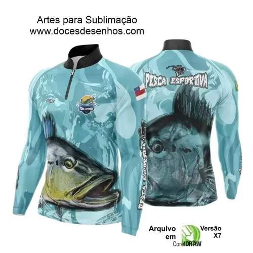 Arte Camiseta de Pesca Esportiva - 2024- 2025 - Templates Prontos