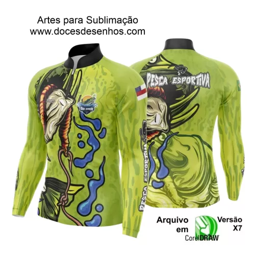 Arte Camiseta de Pesca Esportiva - 2024- 2025 - Templates Prontos