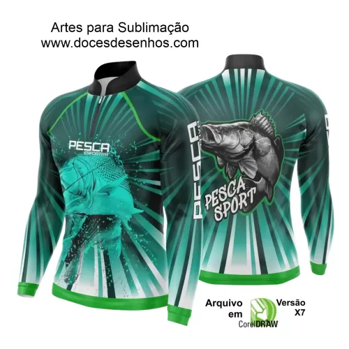 Arte Camiseta de Pesca Esportiva - 2024- 2025 - Templates Prontos