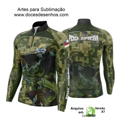 Arte Camiseta de Pesca Esportiva - 2024- 2025 - Templates Prontos