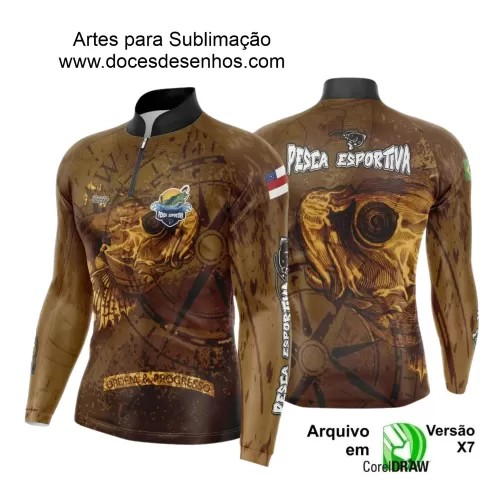 Arte Camiseta de Pesca Esportiva - 2024- 2025 - Templates Prontos