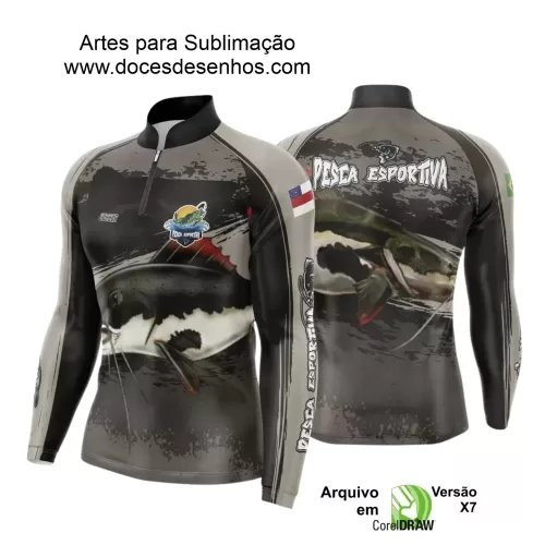 Arte Camiseta de Pesca Esportiva - 2024- 2025 - Templates Prontos