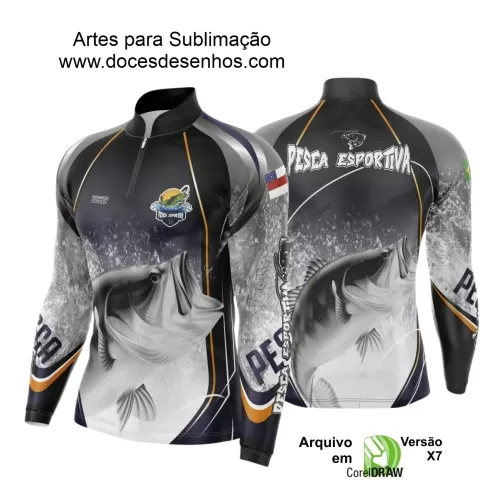 Arte Camiseta de Pesca Esportiva - 2024- 2025 - Templates Prontos