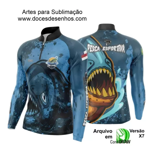 Arte Camiseta de Pesca Esportiva - 2024- 2025 - Templates Prontos