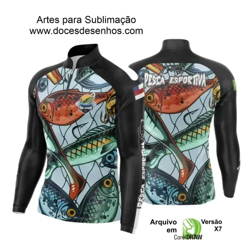 Arte Camiseta de Pesca Esportiva - 2024- 2025 - Templates Prontos