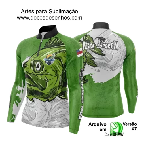 Arte Camiseta de Pesca Esportiva - 2024- 2025 - Templates Prontos