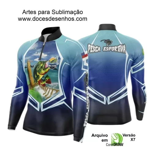 Arte Camiseta de Pesca Esportiva - 2024- 2025 - Templates Prontos