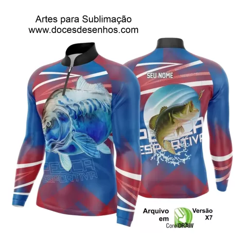 Arte Camiseta de Pesca Esportiva - 2024- 2025 - Templates Prontos