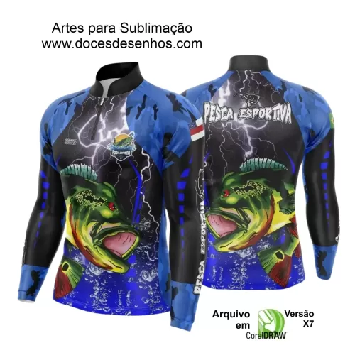 Arte Camiseta de Pesca Esportiva - 2024- 2025 - Templates Prontos