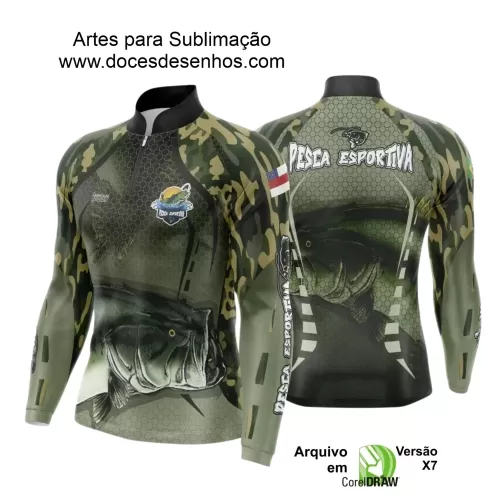 Arte Camiseta de Pesca Esportiva - 2024- 2025 - Templates Prontos