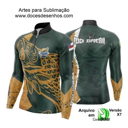 Arte Camiseta de Pesca Esportiva - 2024- 2025 - Templates Prontos