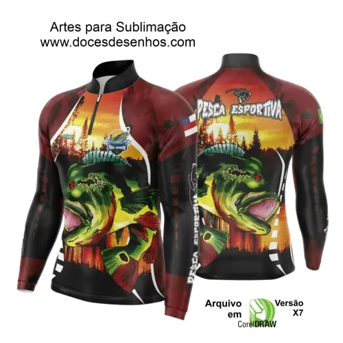 Arte Camiseta de Pesca Esportiva - 2024- 2025 - Templates Prontos