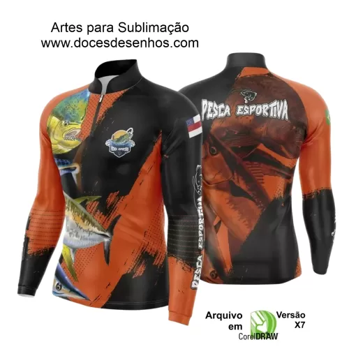 Arte Camiseta de Pesca Esportiva - 2024- 2025 - Templates Prontos