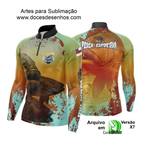 Arte Camiseta de Pesca Esportiva - 2024- 2025 - Templates Prontos