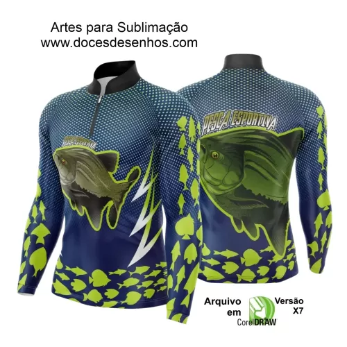 Arte Camiseta de Pesca Esportiva - 2024- 2025 - Templates Prontos