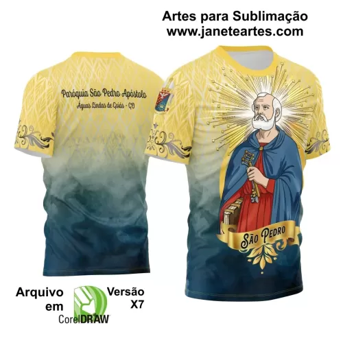 Arte Estampa Camisa Amarela 2024 - Religião - São Pedro 2024